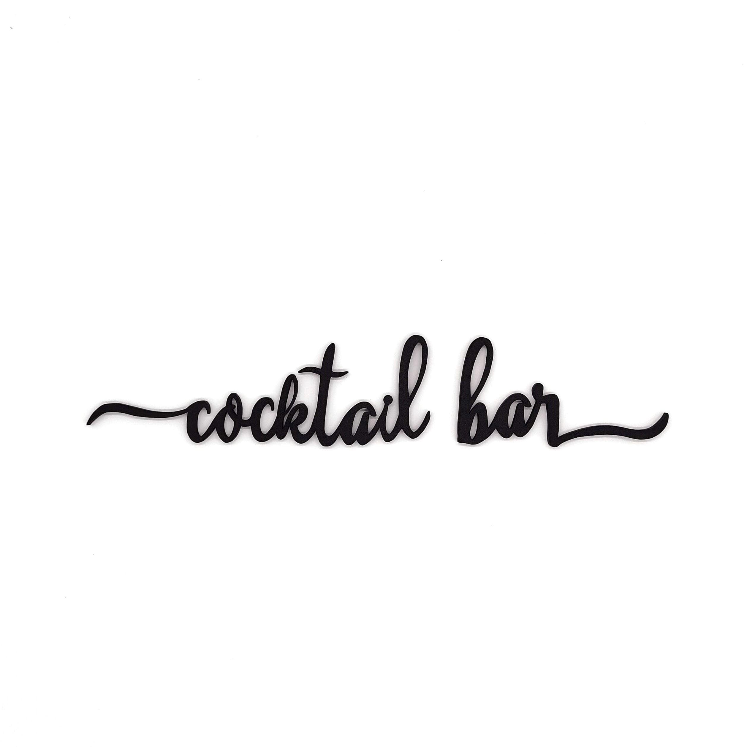 Cocktail bar sign, wall plastic sign, cocktail sign, kitchen decoration